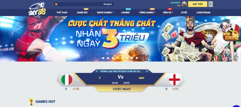 Nạp và rút tiền nhanh chóng (Gamebet) - Gamebet